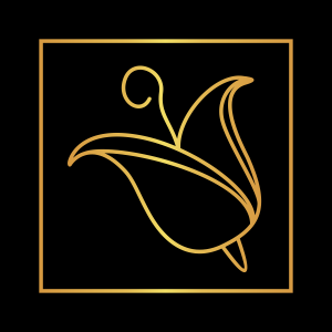 Logo La-fiori-kwiat na czarnym